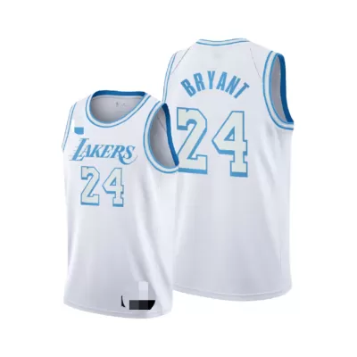 Men's Los Angeles Lakers Kobe Bryant #24 White 2020/21 Swingman Jersey - City Edition - jerzelite