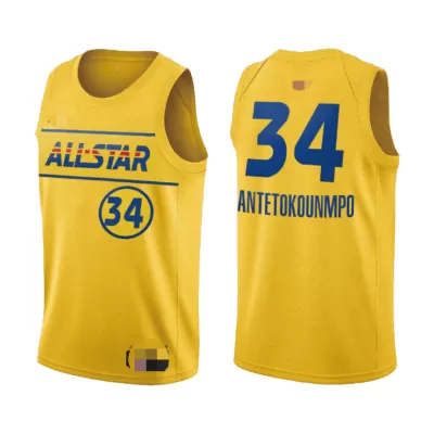 Men's All Star Giannis Antetokounmpo #34 Yellow 2021 Swingman Jersey - jerzelite