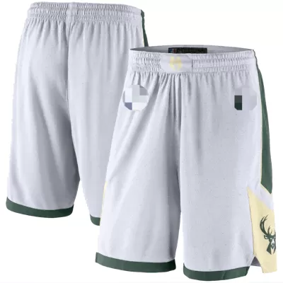 Men's Milwaukee Bucks 20-21 White/Hunter Green Association Edition Performance Swingman Shorts - jerzelite