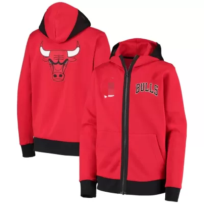 Men's Chicago Bulls Red Authentic Showtime Performance Full-Zip Hoodie Jacket - jerzelite