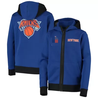 Men's New York Knicks Blue Authentic Showtime Performance Full-Zip Hoodie Jacket - jerzelite