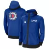 Men's LA Clippers Blue Authentic Showtime Performance Full-Zip Hoodie Jacket - jerzelite