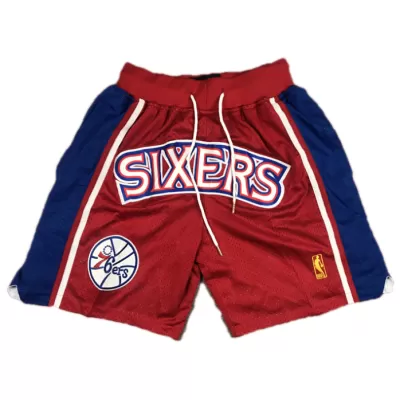 Men's Philadelphia 76ers Red Mesh NBA Shorts - jerzelite