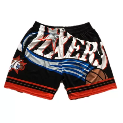 Men's Philadelphia 76ers Black Mesh NBA Shorts - jerzelite