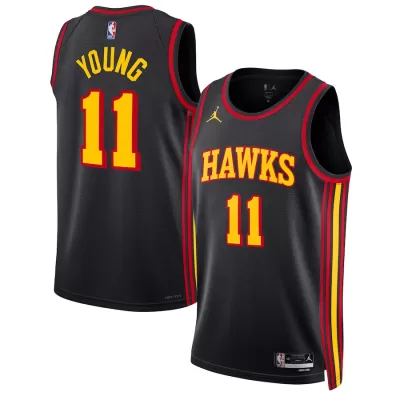 Men's Atlanta Hawks Trae Young #11 Jordan Brand Black 2022/23 Statement Edition Swingman Jersey - jerzelite