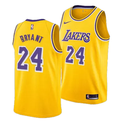 Men's Los Angeles Lakers Kobe Bryant #24 Yellow Swingman Jersey - jerzelite