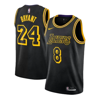 Men's Los Angeles Lakers Kobe Bryant #8 & #24 Black Swingman Jersey - jerzelite